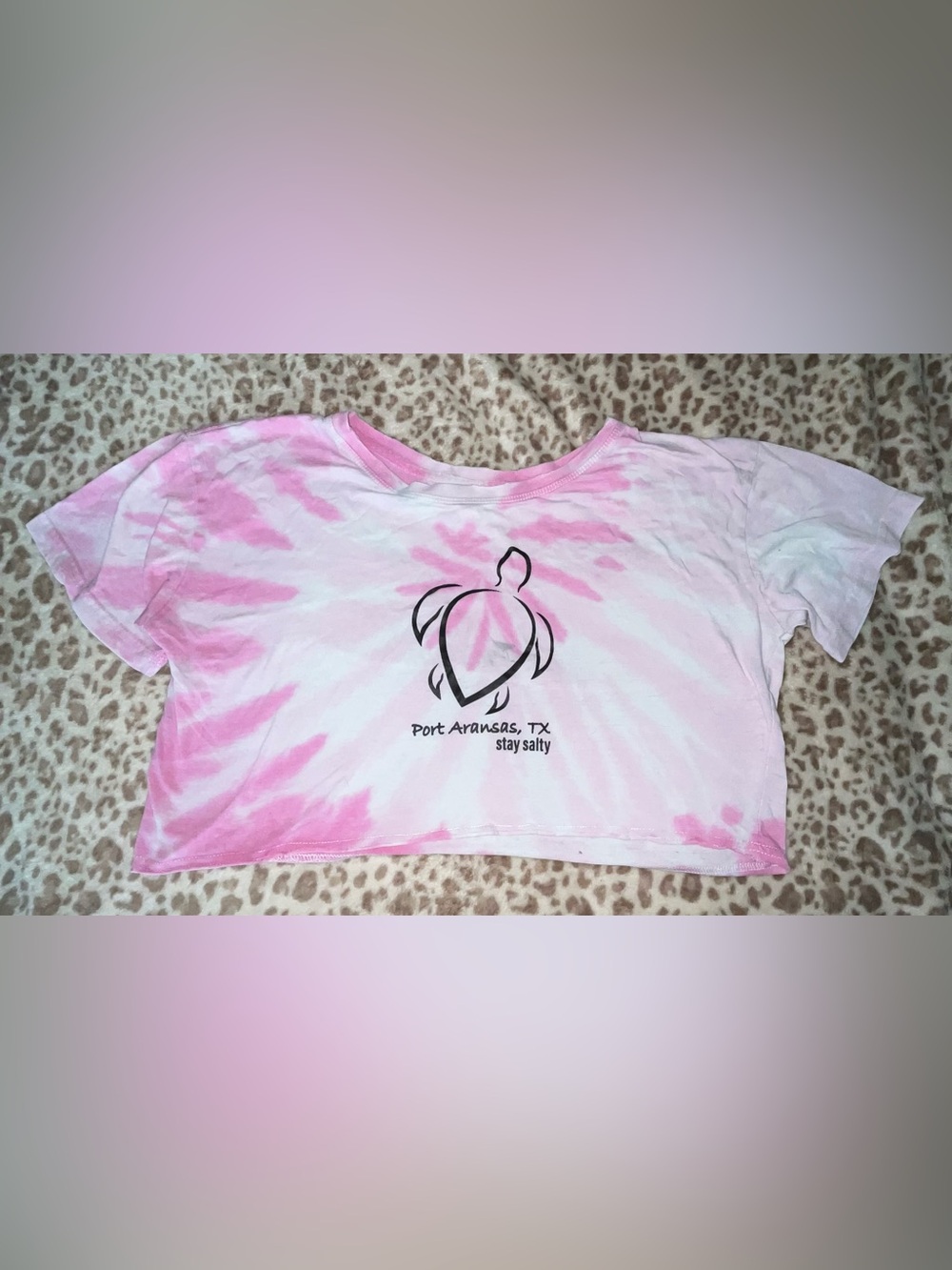 Port Aransas Pink Tie-Dye Cropped Tee - Stay Salty